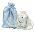 Wholesale Mini Satin Drawstring Bags Smooth Silk Fabric Custom Logo Printed Jewelry Gift Packaging Pouch Bags