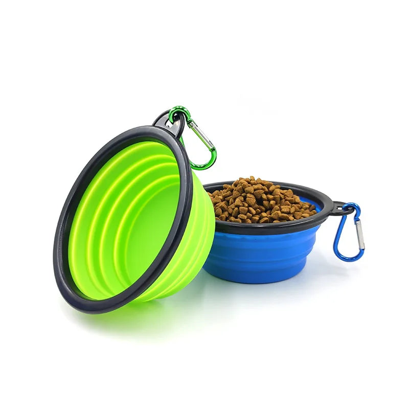 Popular Dog Bowl Pet Collapsible Bowls Cat Dogs Portable Pet Feeding Watering Dish for Walking Parking Traveling with Carabiners