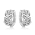 New Trendy Style 925 Sterling Silver Aaa Cubic Zirconia Rhodium Plating Leaf Shape Earrings Bohemia