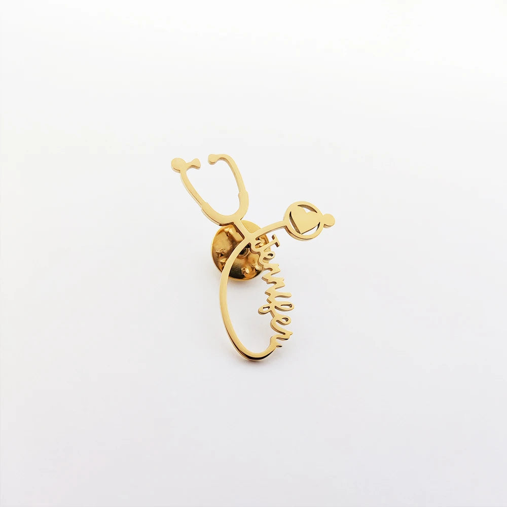 Stethoscope Brooch Pins Stethoscope Lapel Pin Cute Schoolbag Pin Badges for Doctor Nurse Medical Students