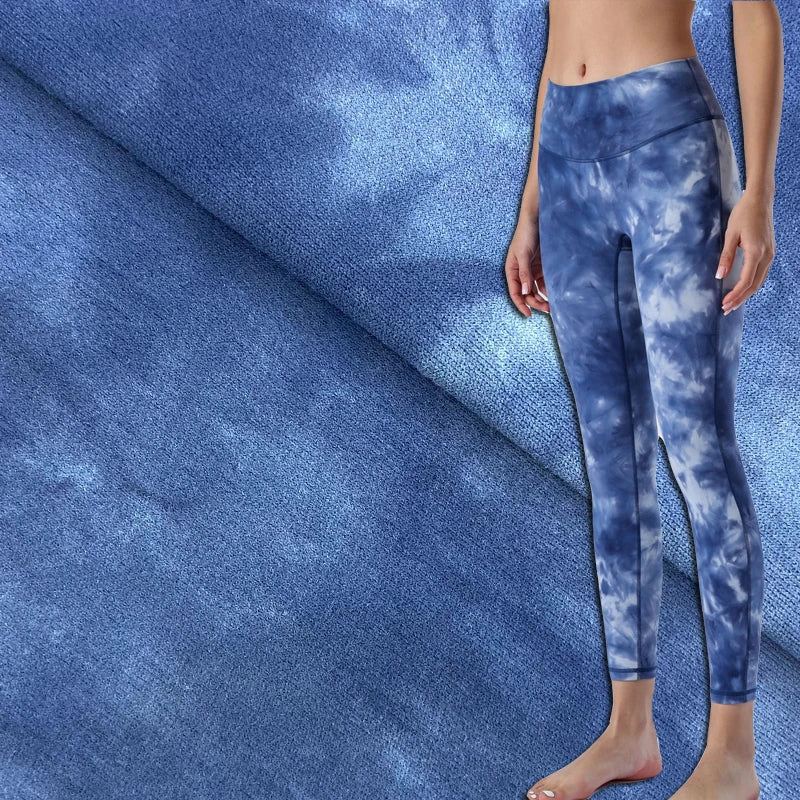 25% Spandex 75% Recycled Nylon Tie Dye Printed Stretch Knit Sports Leggings Fabric for Compression Fitness Yoga Pants Swimwear