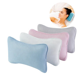 Non-Slip Bath Pillow Luxury Spa Bathtub Head Neck Rest Support 4D Air Mesh Tub Pillow With 2 Suction Cups