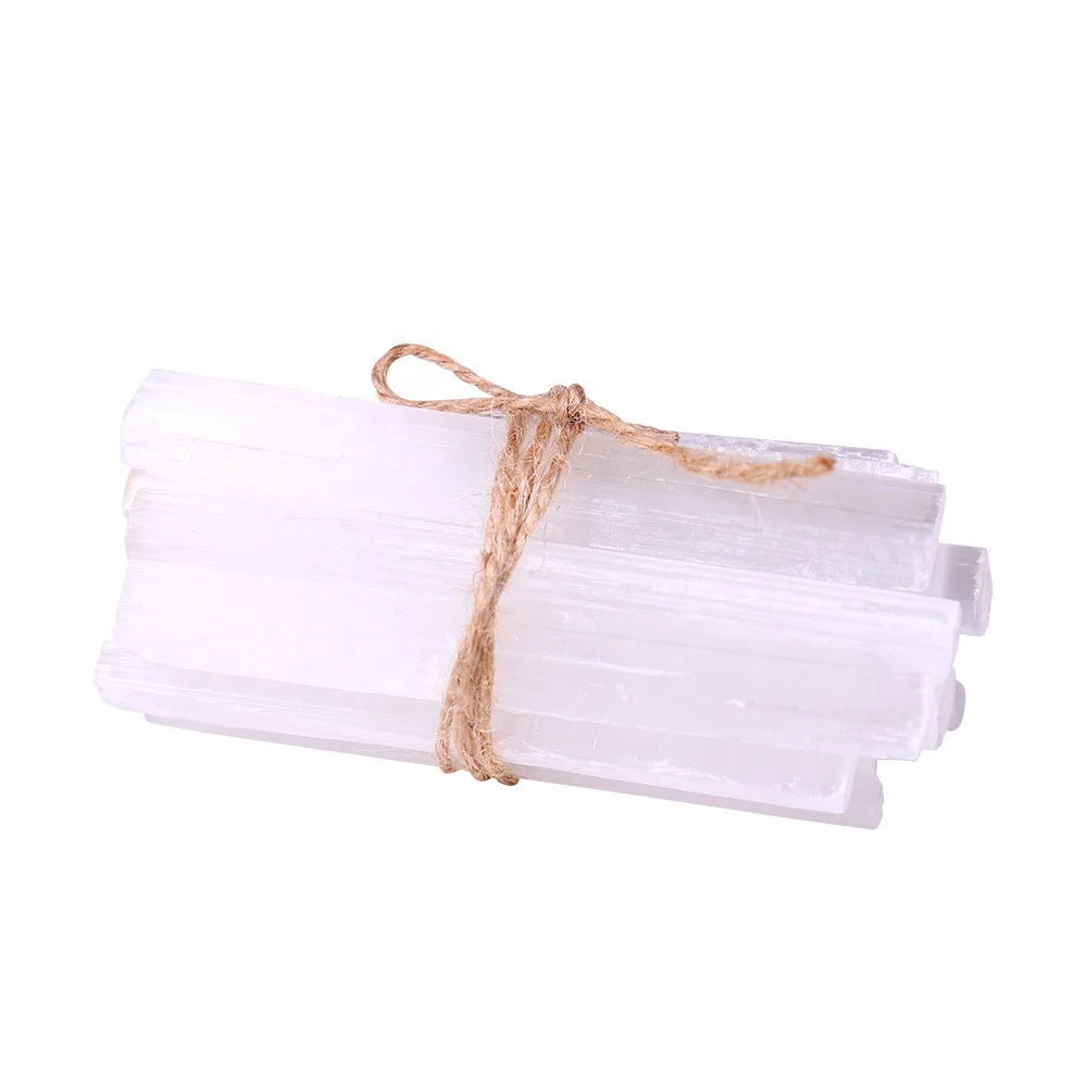 I012 Factory Sales Natural Crystal Raw Stone White Selenite Stick Rough Stone Plaster Stick