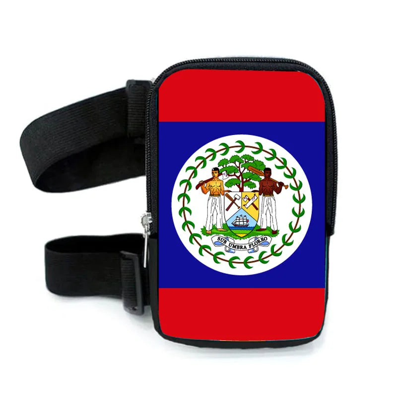 New Design Custom Logo Printing Belize Flag Thigh Bag Outdoor Sports Leg Bag for Carnival