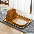 Chinese Style Plastic Wood Grain square Bone Spitting Plate Snack Dried Fruit Cake Snack Tray
