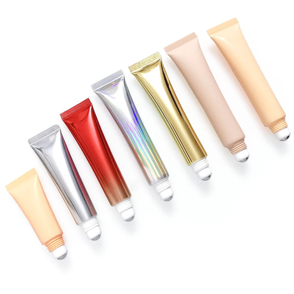 Cosmetic 20G PE Plastic Squeeze Hose Packaging 20ML Empty Soft Squeeze Tube Steel Roller Ball Eye Cream Massage Tube