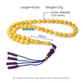 Winon Warm Butter Amber Yellow Men's Bakelite Rosary Tasbih 45 Beads Handmade Tassel Islamic Prayer Beads Wholesale
