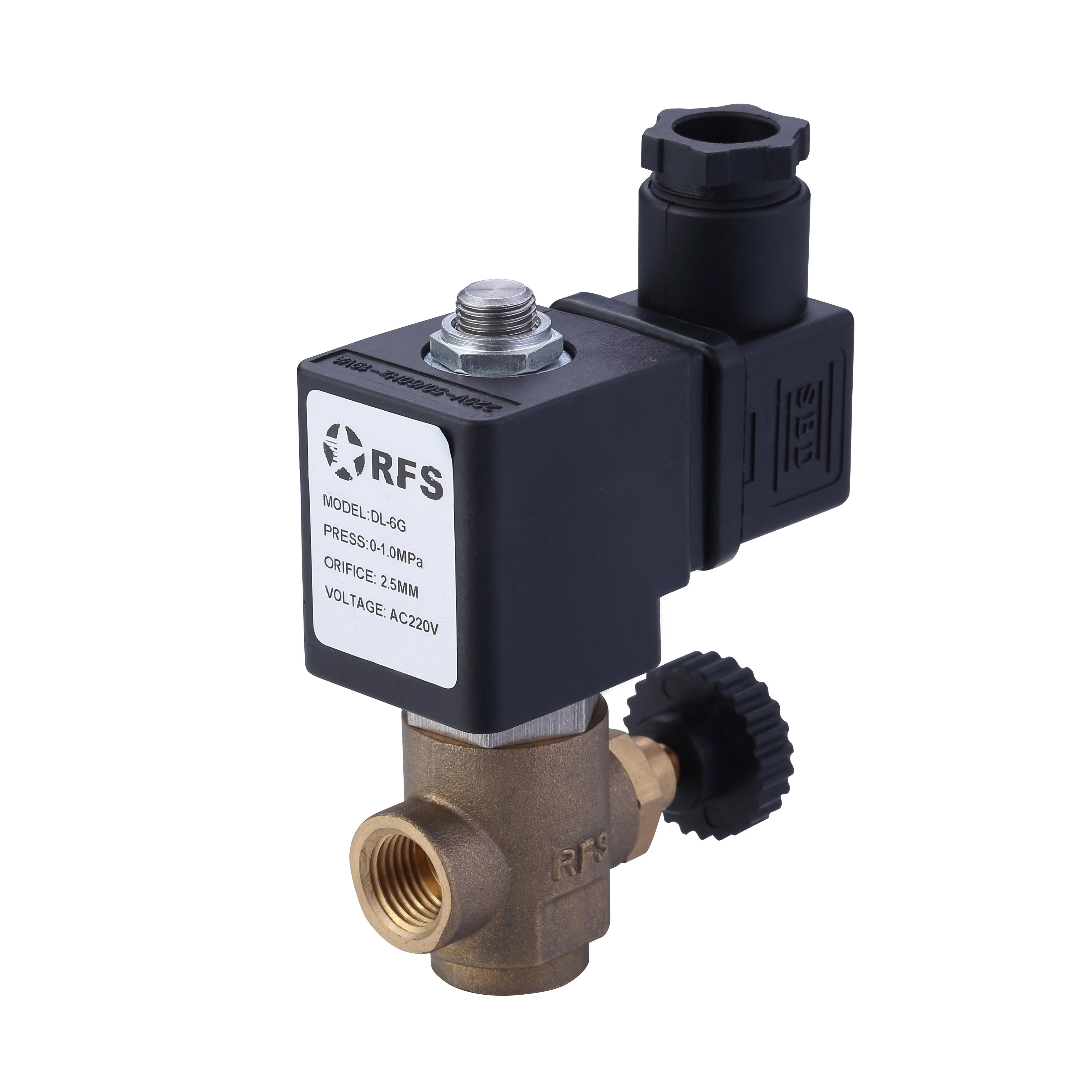DL-3Q Espresso Coffee Machine 1/8 Inch Electric Solenoid Valve Small Brass Solenoid Valve Directly Acting Steam Solenoid Valve
