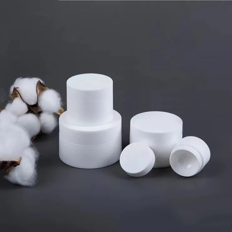 White PP Cosmetic Jar with Silk Screen Printing and Screw Cap for Eye/Face Cream & Lotion Packaging Beauty Packaging