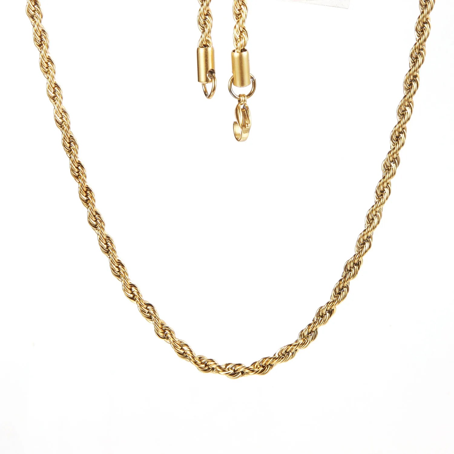 Stainless Steel 2MM 3MM 4MM 5MM Twist Thick Chain Choker Layered Men Women Gold Rope Chain Necklace