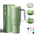 Custom Logo 40oz Christmas Stainless Steel Vacuum Insulated Teal Coffee Mug Tumbler Manufacturer With Handle and Straw