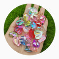 500Pcs/Lot Shiny AB Color Sweet Love Heart Resin Flatback Cabochon Buttons for Phone Case Scrapbooking Jewelry Making Decoration