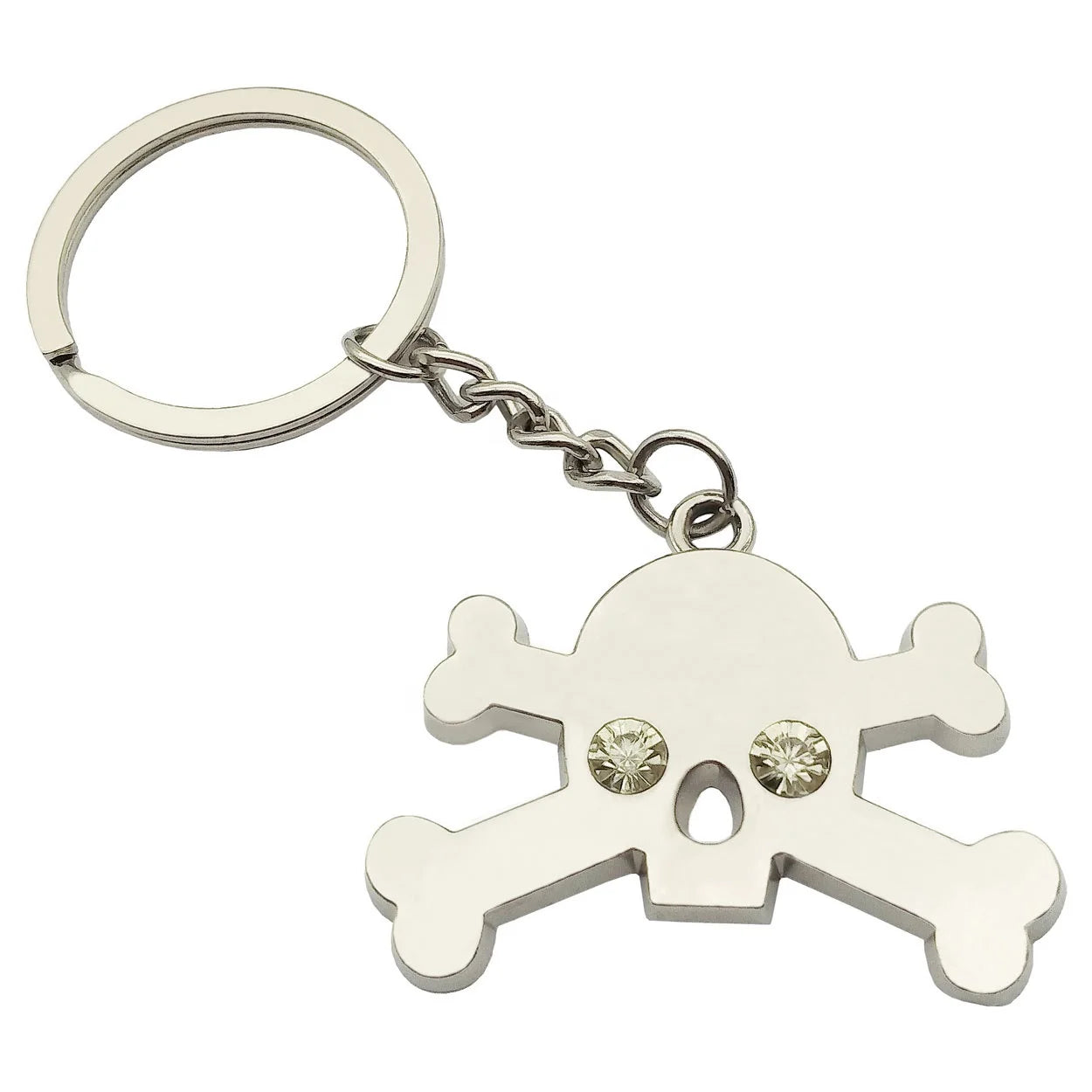 Promotion Custom Metal Design Zinc Alloy Crossbones Keychain Pirate Ship Souvenir Laser Logo Car Key Chains With Diamonds
