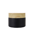 Wholesale Empty 5g 10g 15g 20g 30g 50g Frosted Black Face Cream Glass Jars with Wood Grain Lids