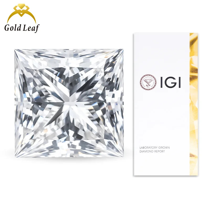 Wholesale Fast Shipping IGI  Certified 2CT 3CT Princess Cut Loose Diamonds VS Color CVD Lab Grown Diamond