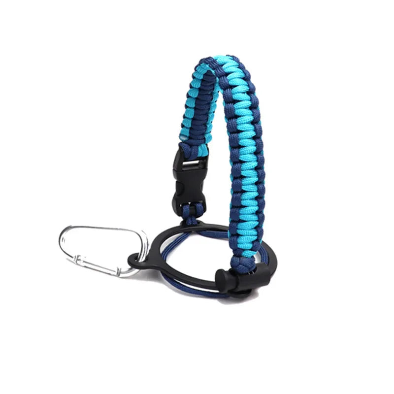 Wholesale 12 oz to 64oz Wide Mouth Water Bottle Paracord Handle Strap with Safety Ring and Carabiner for Hiking