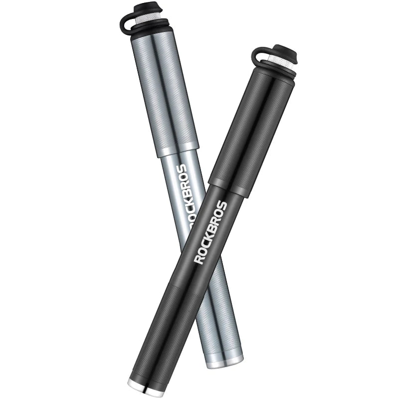 ROCKBROS Mini Compact Portable Aluminum Alloy Bicycle Pump with Dual Valve American/Rrench Nozzle 160psi 132g Lightweight