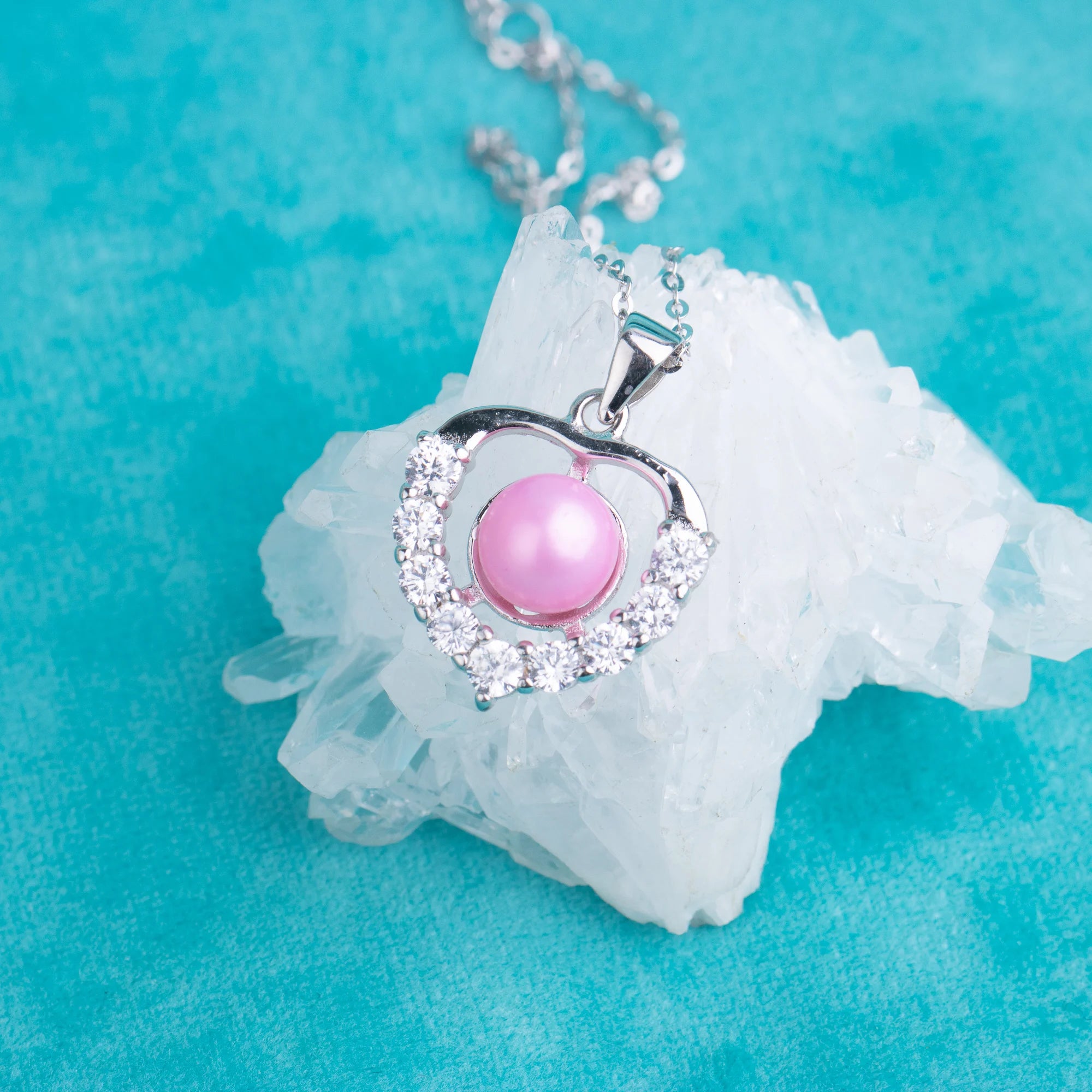 P010465 DIY 7-8mm Natural Freshwater Pearl Pendant Accessory 925 Sterling Silver Engagement Jewelry Necklace for Women