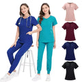 Summer Custom logo Elastic Nurse Uniform Hospital Dental Oem logo Nurse Doctor Uniform Scrub Suits Tops Pants Scrubs Sets