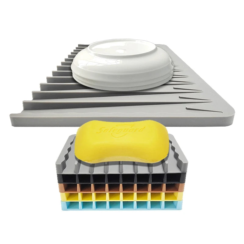 2025 New Kitchen Accessories Bowl Cup Mat Kitchen Drain Rack Silicone Dish Sink Drain Rack Silicone Sink Faucet Mat