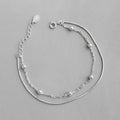 HOVANCI Best Selling 925 Sterling Silver Chain Bracelet for Women Double Layer for Wedding Party Christian Symbol Great Gift