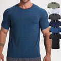 89% Polyester 11% Elastane Men's Gym Top Moisture Wicking Active Athletic Performance Crew Gym T-shirt Quick Dry