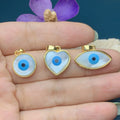 Sea MOP Shell Round Marquise Heart Evil Eye Bracelets Charms Necklace Pendants for DIY Jewelry Making