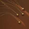 Simple Fashion Stainless Steel Mini French Star Shaped Pendant Necklaces for Women Girl