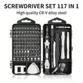 OEM Precision 117 1 Screwdriver Set Magnetic Steel Handle DIY Grade Torx Phillips Hex Bits Kit for PC & Mobile Phone Repair