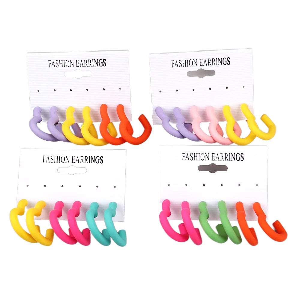 Romantic Summer Candy Color Fashion Earring Frosted Texture Sweet Dating Heart Hollow Acrylic Earrings for Women