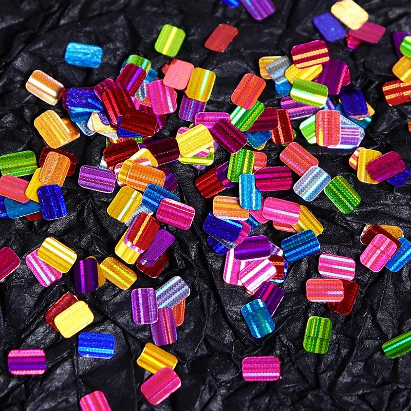 Paso Sico Japanese High Quality 3D Square Shiny Nail Art Sequins Mixed Colors Manicure Accessories