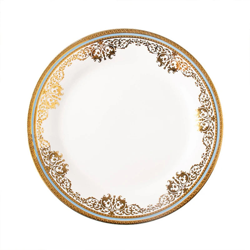 Wholesale Luxury Ceramic Plate Sets Plates Ceramic Restaurant With Gold Printing