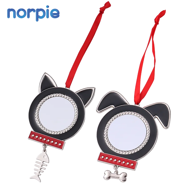 Xmas Decoration Tree Pendant Dog  Shape Sublimation Christmas Ornament