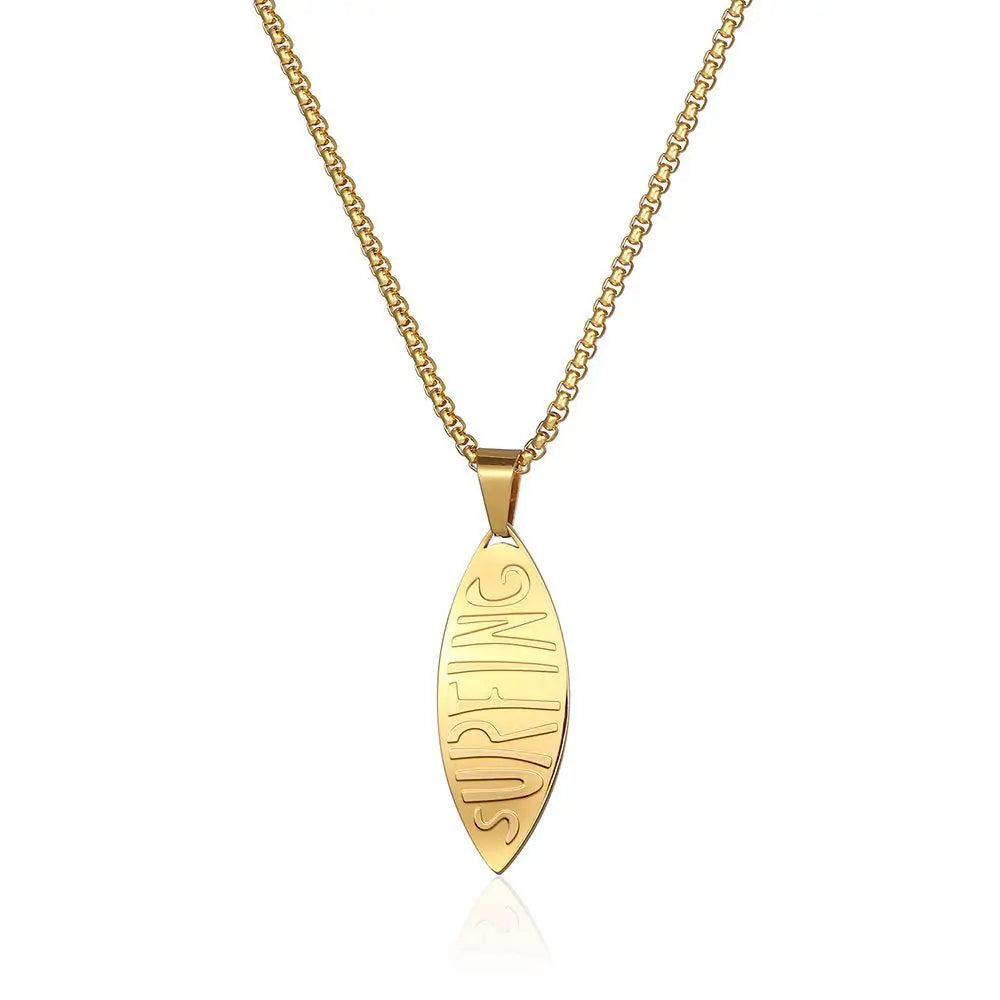 DAICY New Unique Design Custom Men Stainless Steel Vacation Beach Jewelry Surfboard Fashion Jewelry Pendants