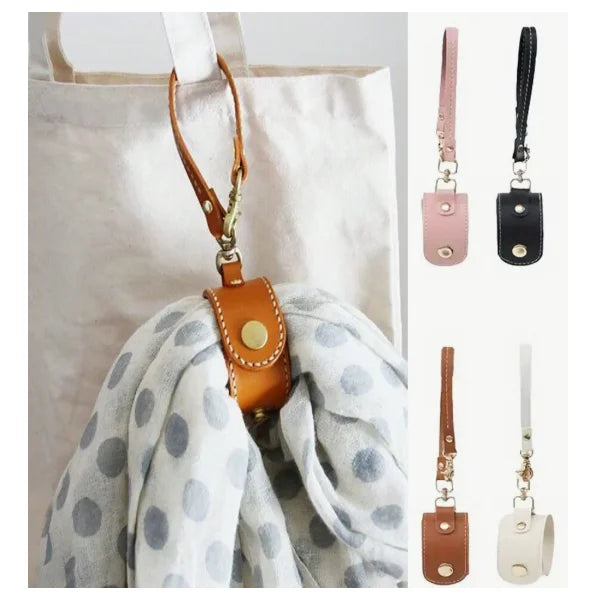 RTS Leather Glove Strap with Clip for Outdoor Camping Glove and Towel Holder Bag  Portable Scarf Storage Clip Organizer