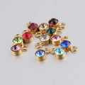 AA00193 Wholesale 6MM DIY 12 Birthstone Stainless Steel Charms Necklace Earrings Bracelets Pendant for Jewelry Making