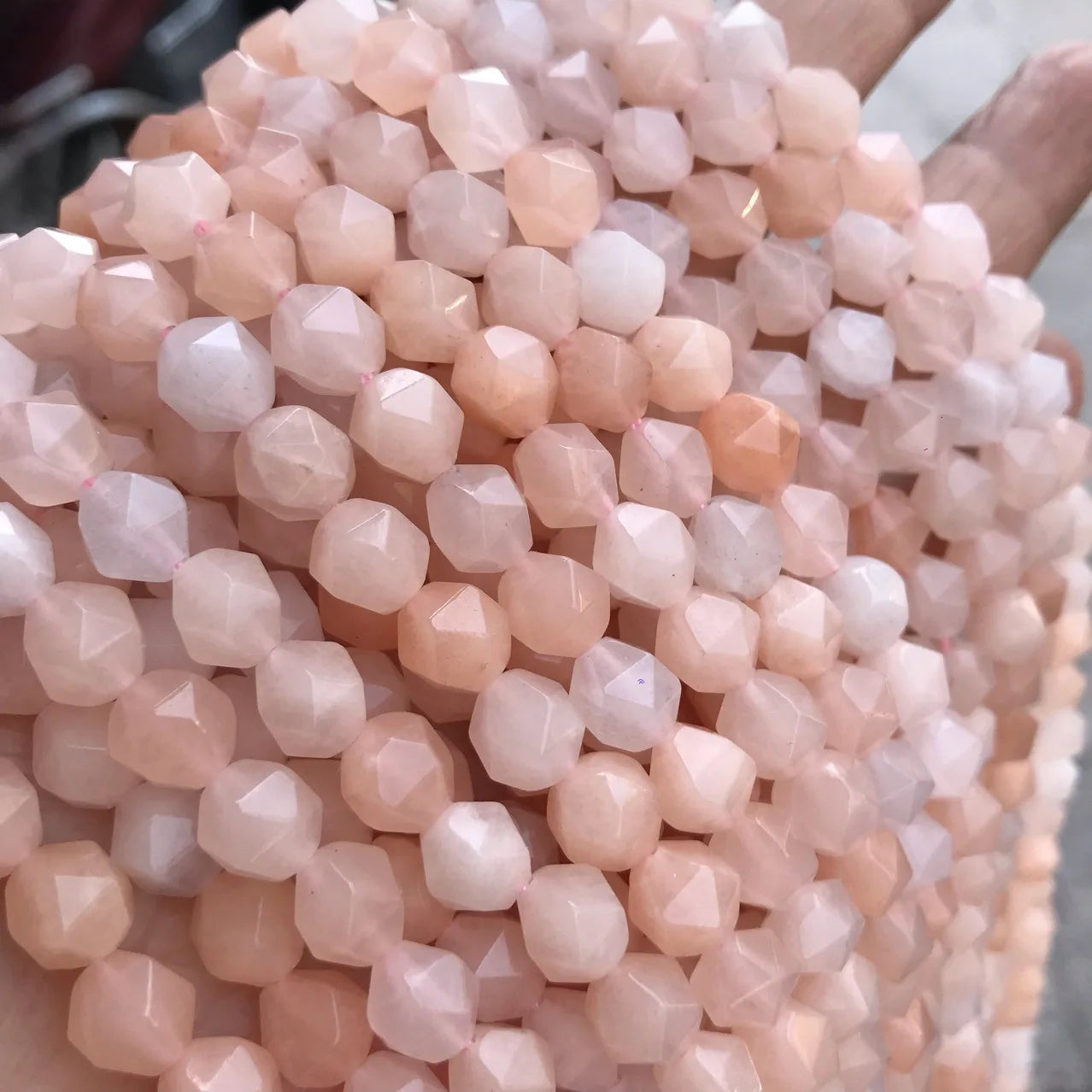 6 8 10mm Faceted Pink Aventurine Loose Beads Spacers Crystal Stone Irregular Loose Beads for DIY Jewelry Making