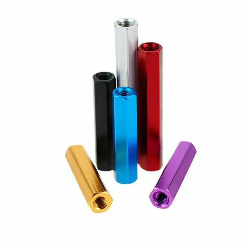 M3 M4 M5 M6 7075 6063 6061 Aluminum Alloy Hex Standoff Pillars Hexagon Female Thread Sleeving Spacer Long Nuts 10 Colors