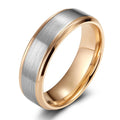 OAHLAN Fashion Jewelry Wholesale 8MM Silver Gold Plated Brushed Tungsten Carbide Rings for Men Women' Engagement Wedding Band