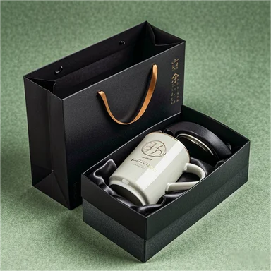 Coffee Rigid Gift Box Set Present Custom LOGO Paper Cardboard Packaging Gift Box with Bag for Mug