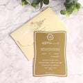 Luxury Gold Wedding Invite Cards Acrylic Text Invitation Match Gold Foil Paper Envelope Mirror Acrylic Invitations