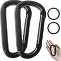 Camping Outdoor Backpack D Carabiner Black Aluminum Hanger Oval Quick Link Locking Karabiner Hanging Hook Buckle
