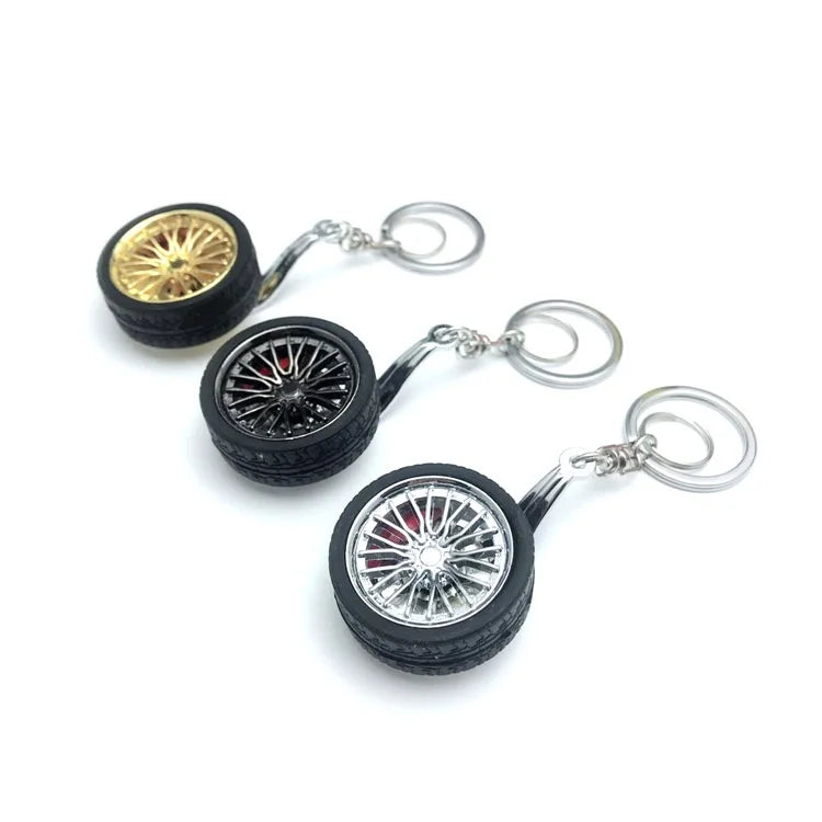 Wheel Rims Tyre Car Tire Keychain Retrofitting Bbs Wheel Hub Metal Keychain Key Buckle