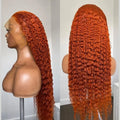 Ginger Orange Wigs Deep Wave 13x4 Lace Frontal Human Hair Wigs for Black Women 360 Lace Wigs Vendor