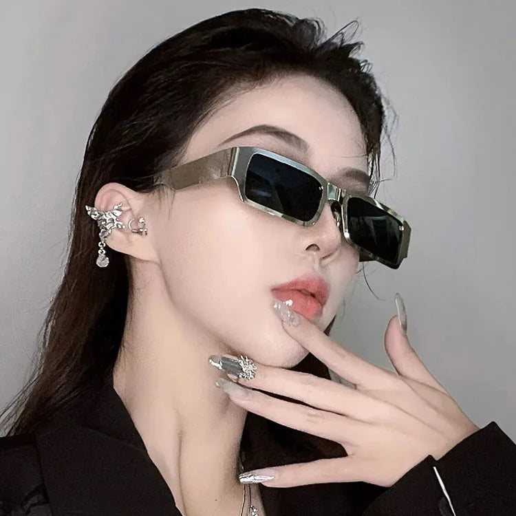 STORY STY9155A Hot Sell Sun Glasses Ins Trendy Shades Hip Hop Rectangle Metal Frame Square Sunglasses Women Men