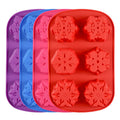 6 Cavity Christmas Snowflakes Silicone Cake Mold for Making Soap Candle Candy Muffins Chocolates Cake Decoration