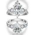 Women Luxury 3ct White Gold Plated 925 Sterling Silver Fine Jewelry Moissanite Diamond Engagement Ring