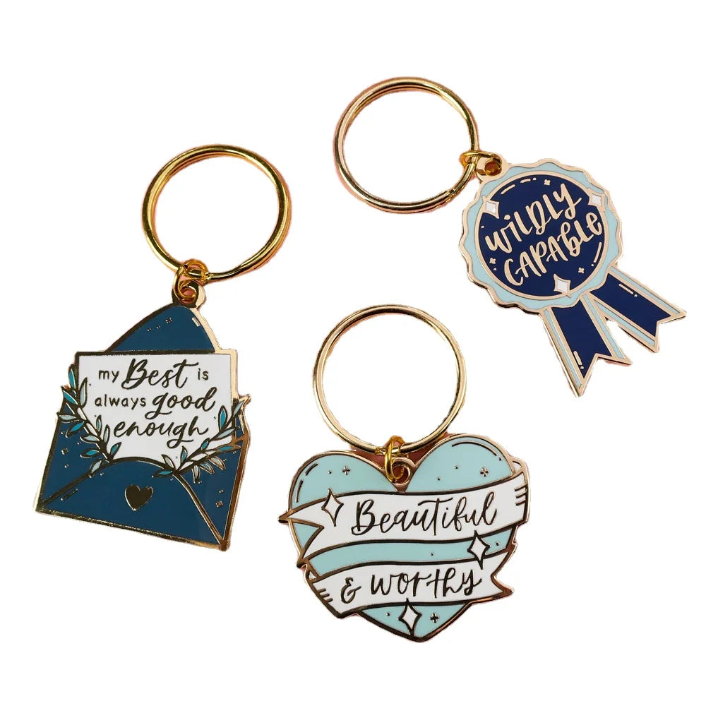 Cheap Oem Heart Shaped Circle Keychain Keyring Key Holders for Girls