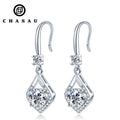 Latest New Design 6.5mm 1 Carat Diamond Moissanite 925 Sterling Silver Ladies Moissanite Earrings Drop Hook Earring for Women