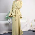 2023 Shiny Muslim Dress Set for Women Islamic Clothing Wholesale Muslim Abaya Set for Fashion Girls Summer Abaya